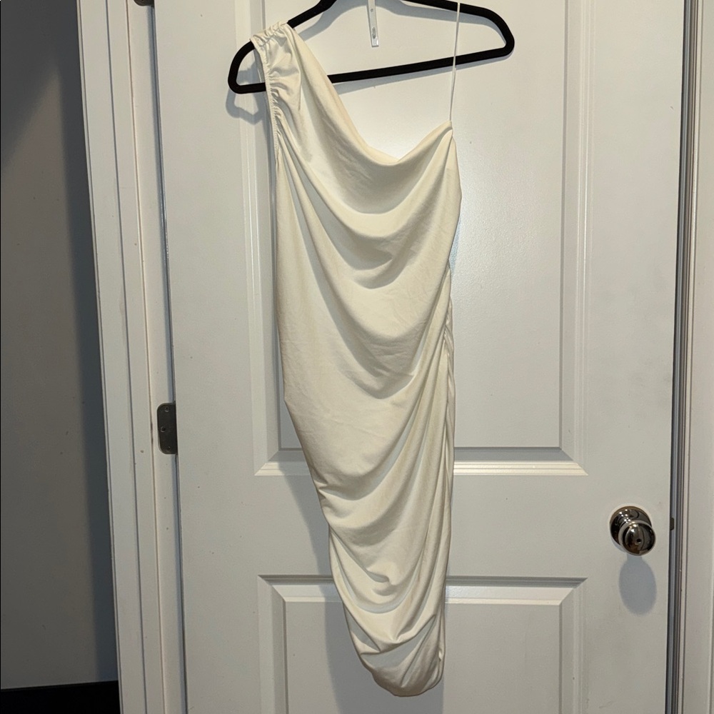 Elegant One-Shoulder White Dress